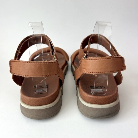 Cougar Nolo Sandals Cognac Brown Tan Leather Flatform Strappy Sawtooth Size 10 - Picture 11 of 13